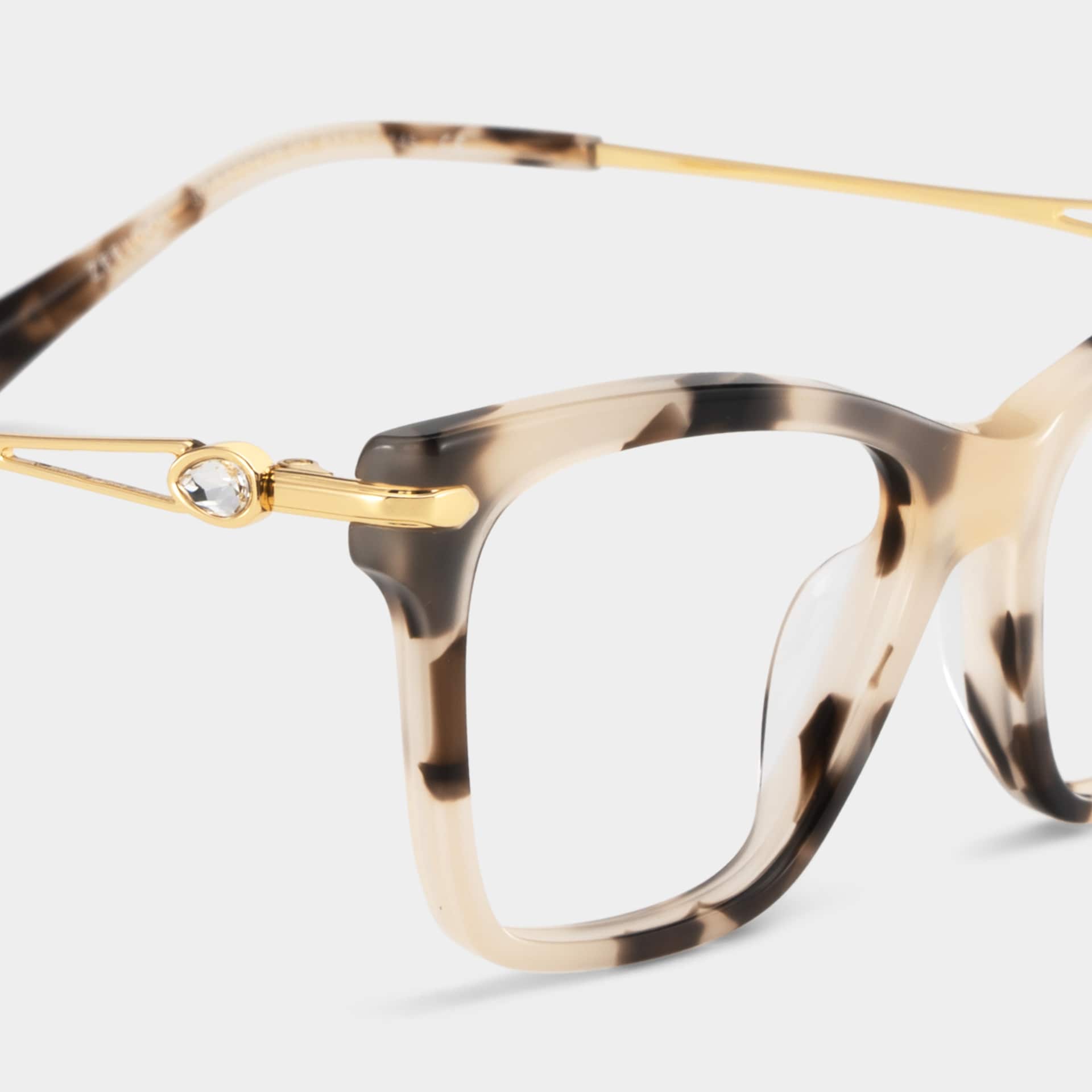 Cat eye Tortoise Eyeglasses- Amelia Mixed Frame Glasses8