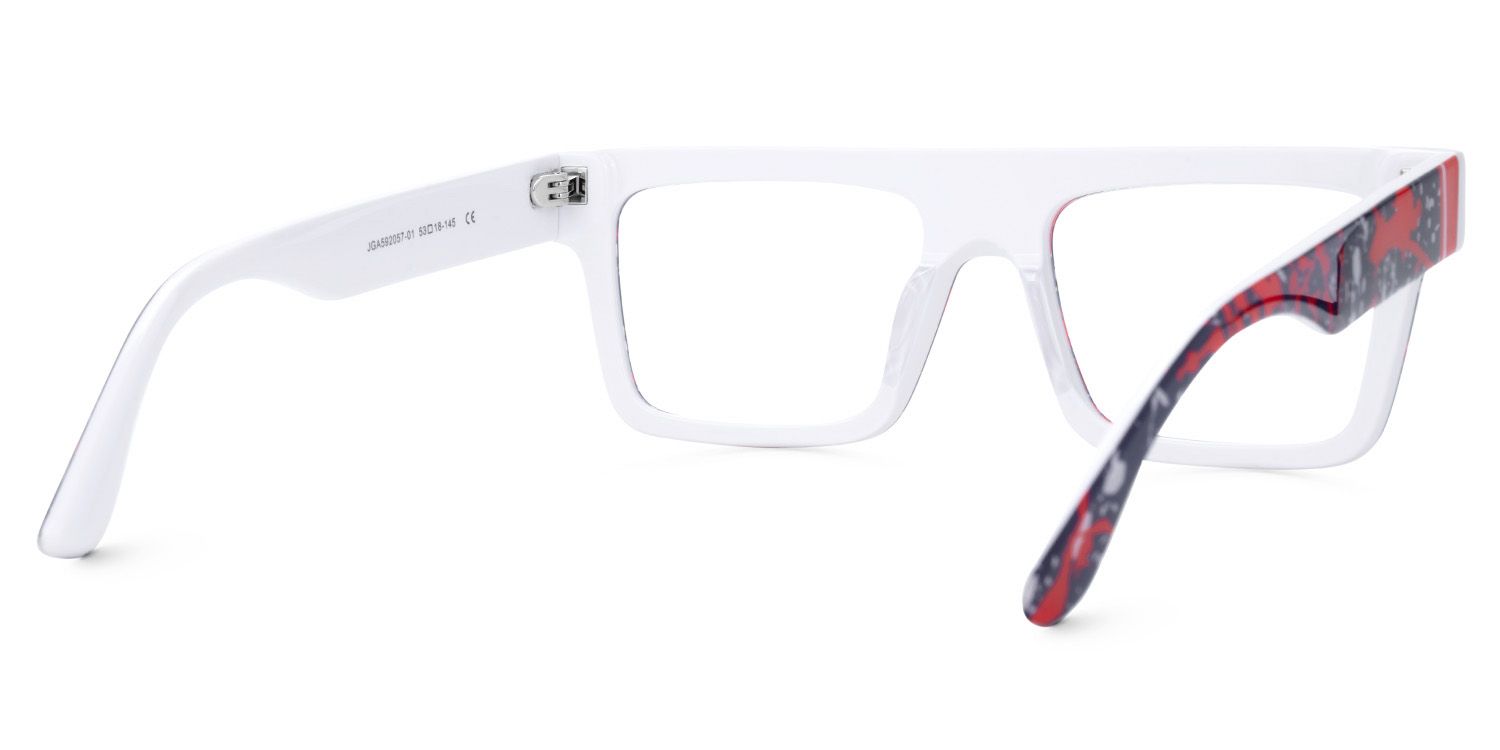 Daciana Rectangle Red and Blue Glasses Frames with Full Frame3