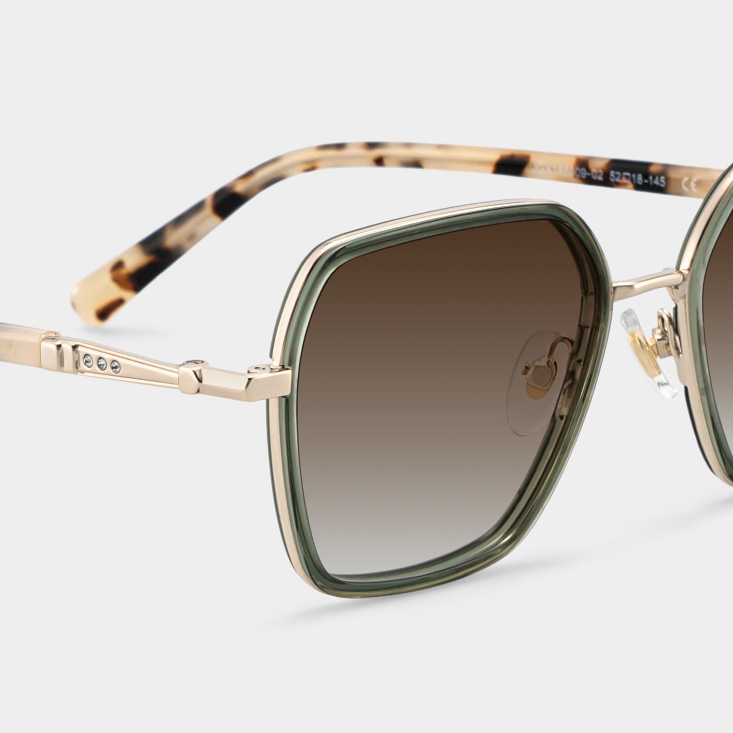 Sophie Geometric Green Frame Sunglasses Online Sale | ZEELOOL