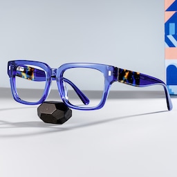 Fulford Rectangle Blue Glasses0