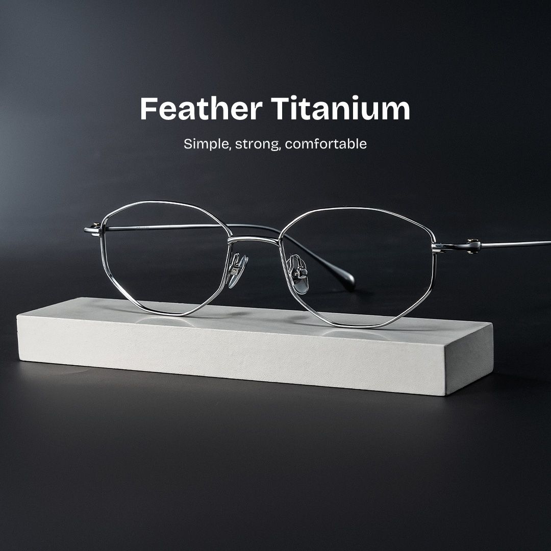 Everett Silver Frame Glasses with Geometric Frame Online |  ZEELOOL2