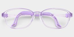 Bright Rectangle Clear Purple Glasses0