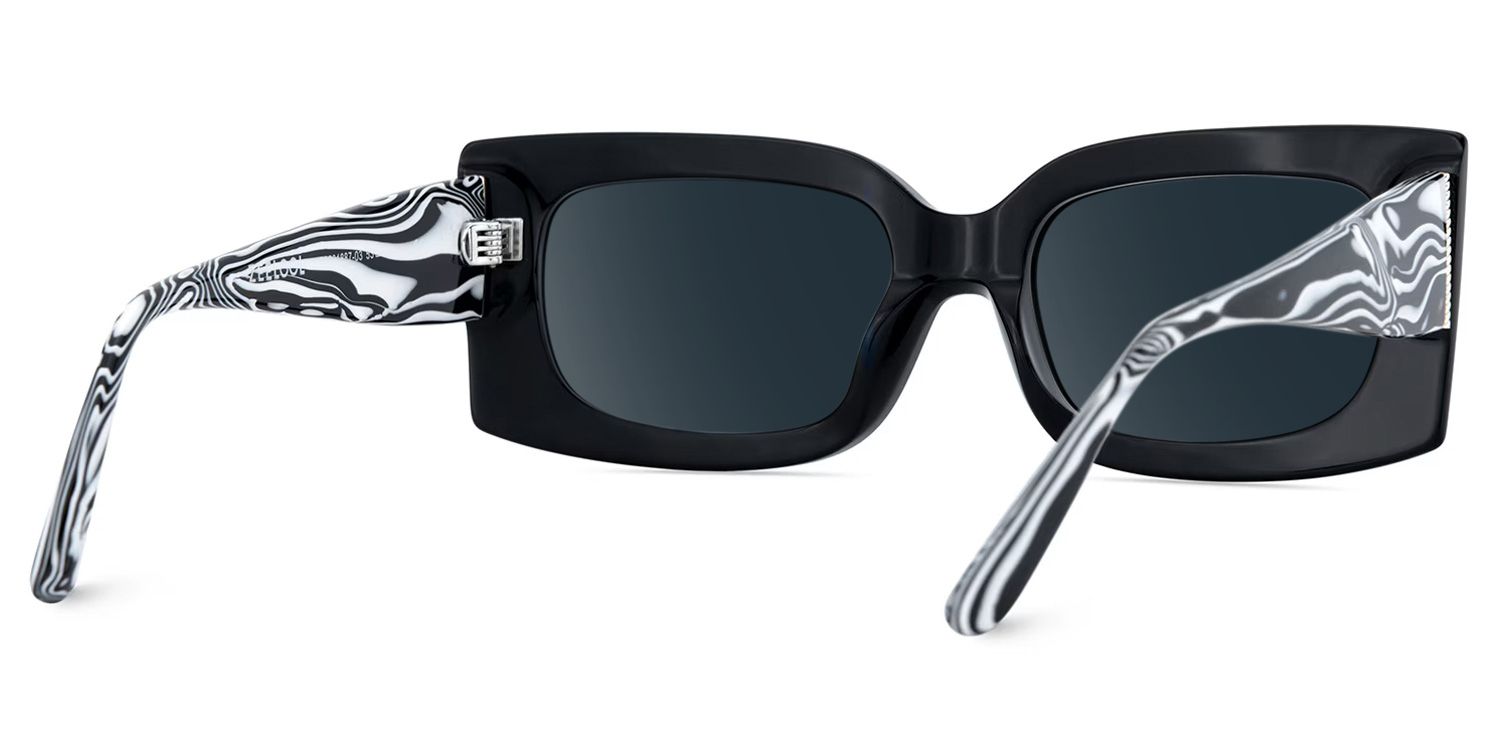 Orduno Rectangle Black Prescription Sunglasses | ZEELOOL4