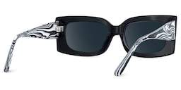Orduno Rectangle Black Sunglasses4