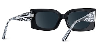 Orduno Rectangle Black Sunglasses4