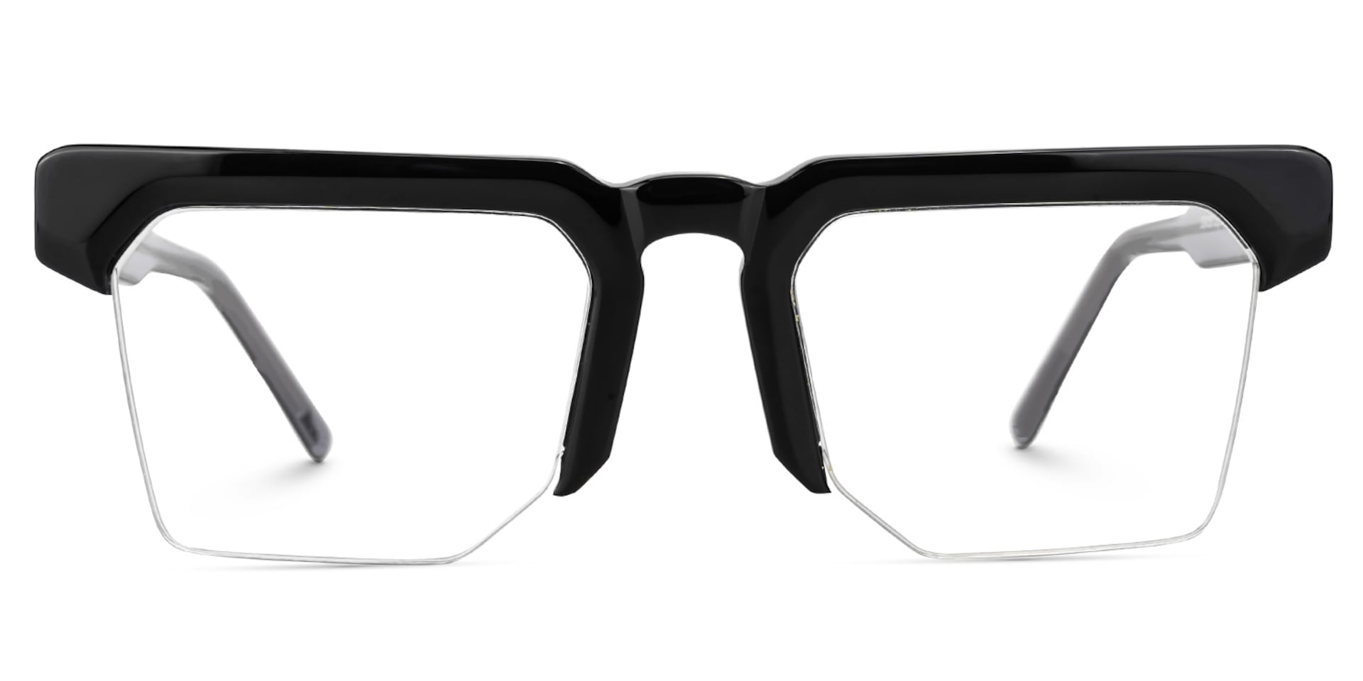 Myles Designer Eyeglasses in Browline Black Frame0