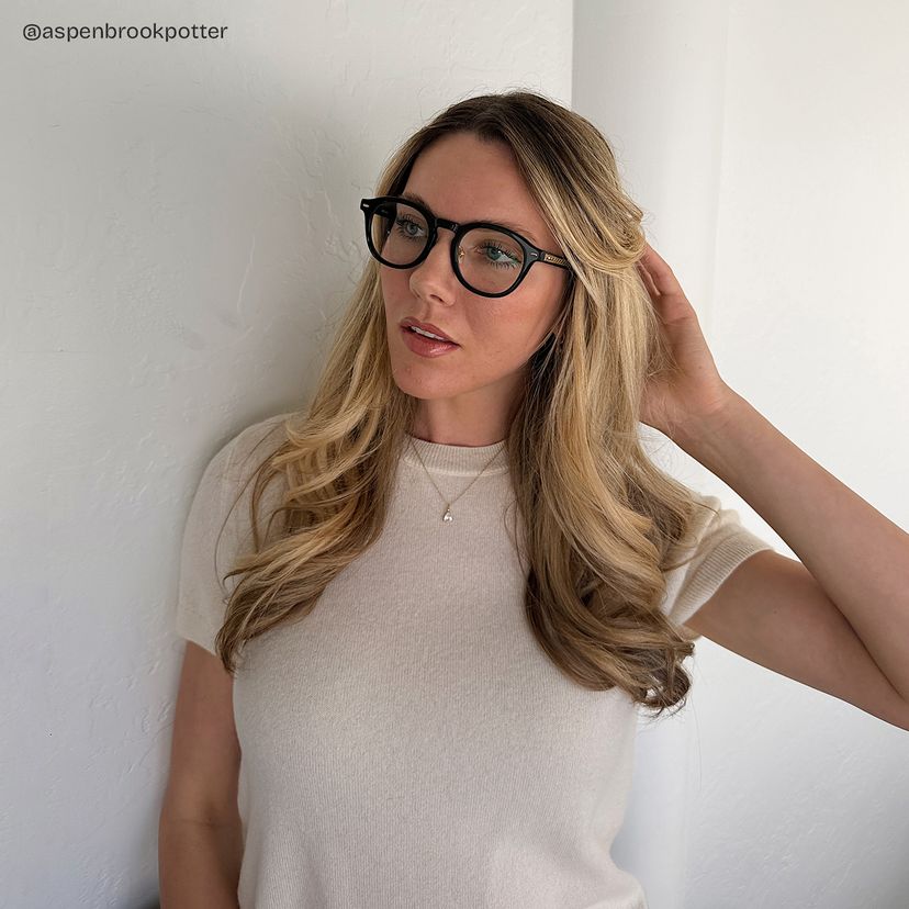 Frances Black Round Glasses