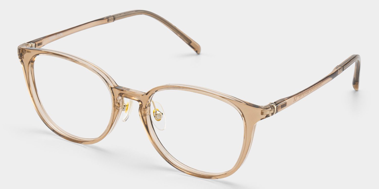 Amanda Ultra Lightweight Eyeglasses in Beige Frames | ZEELOOL3