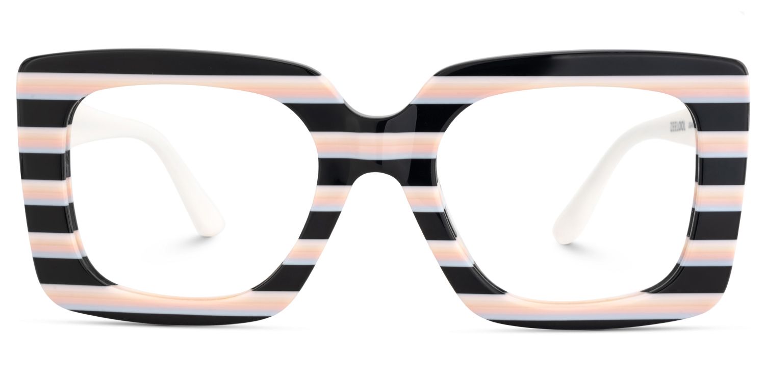 Dianna Rainbow Rectangle Thick Frame Glasses | Zeelool1