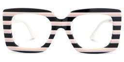 Dianna Rectangle Black Pink Glasses1