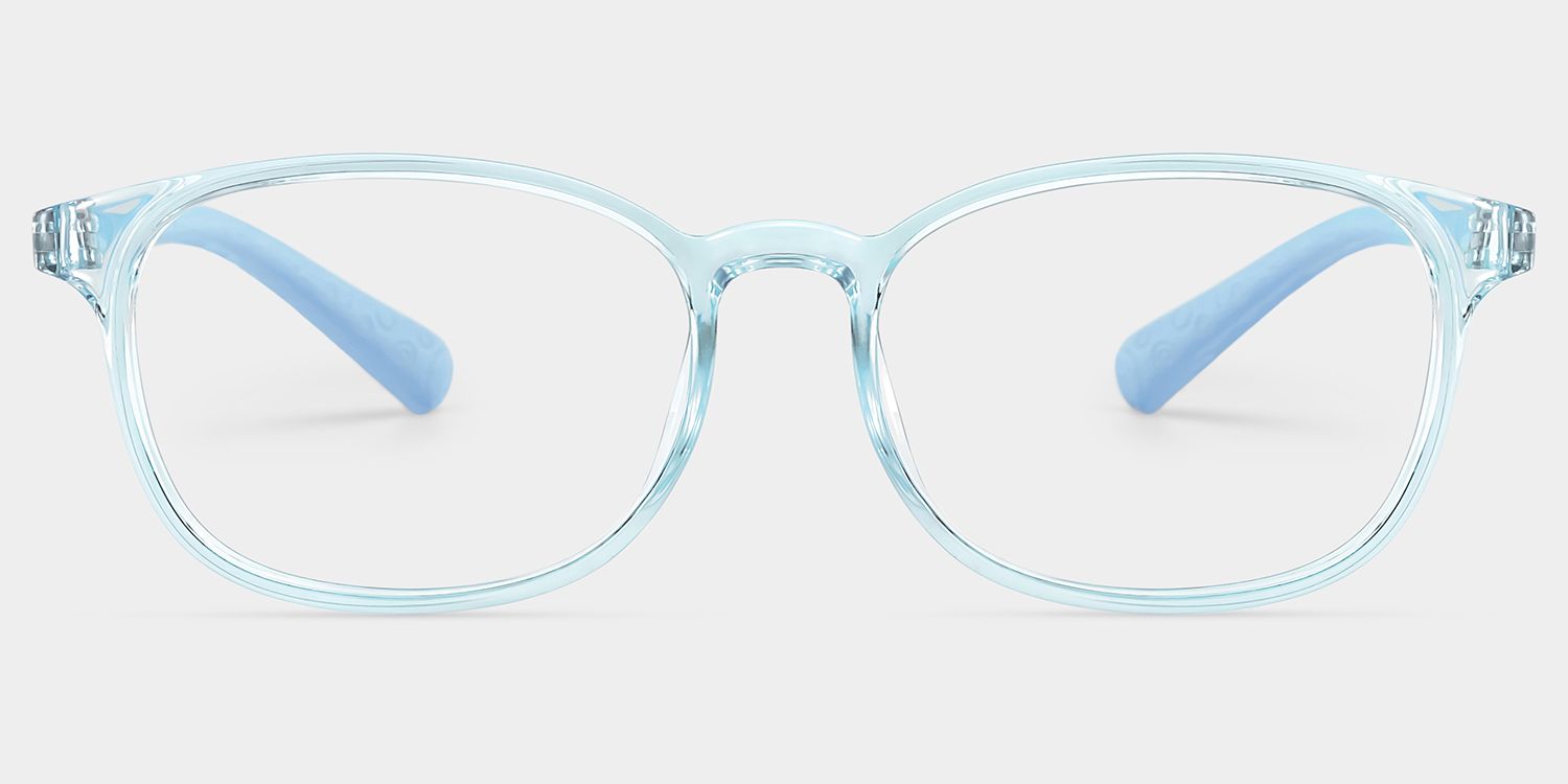 Kids Rectangle Clear Blue Amaker Frame Glasses | Zeelool0