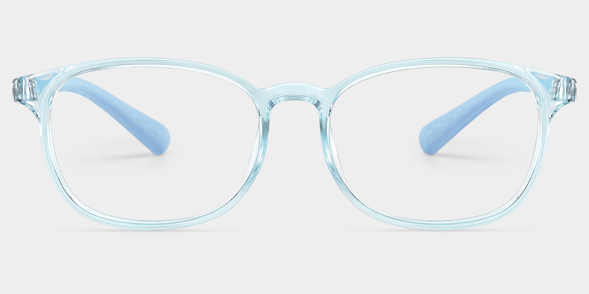 Kids Rectangle Crystal Blue Amaker Frame Glasses | Zeelool0