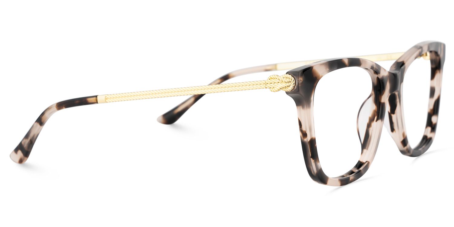 Vibert Rectangle Tortoise Glasses With Woven Metal Temples | ZEELOOL3