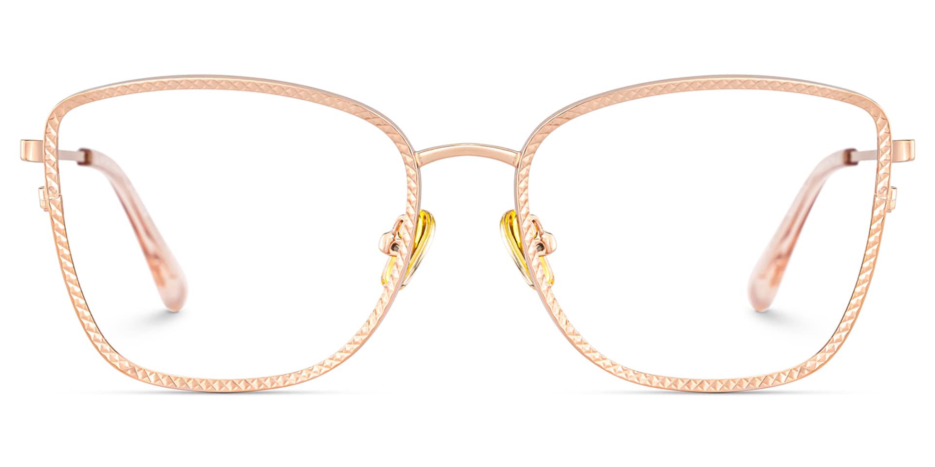 Ronan Eyeglasses in Rectangle Rose Gold Frame | Zeelool0
