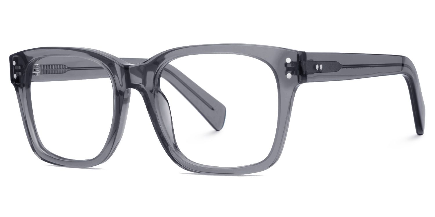 Fussell Square Gray Full-Frame Glasses | Zeelool1