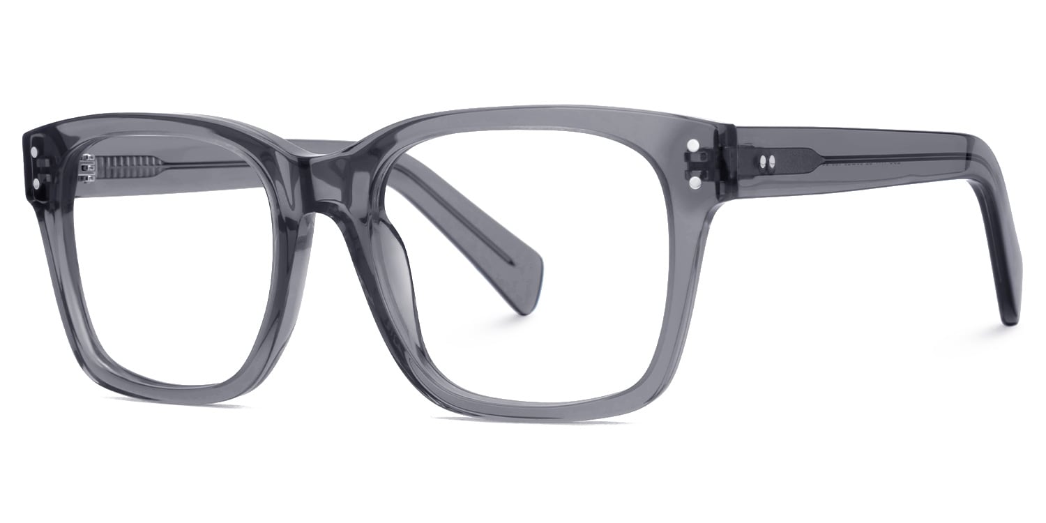 Fussell Square Gray Full-Frame Glasses | Zeelool1