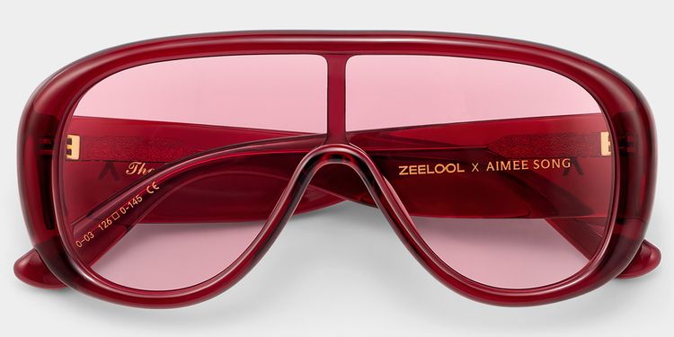 The Shield Red Aviator Glasses