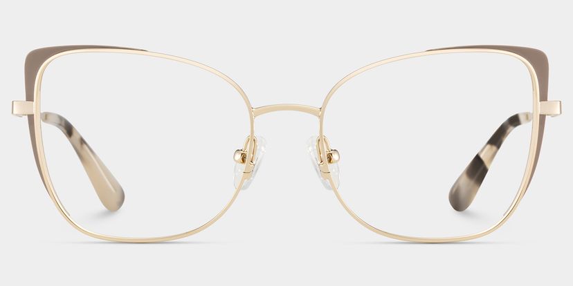 Tessa Cat eye Khaki Gold Glasses