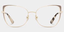 Tessa Cat eye Khaki Gold Glasses1