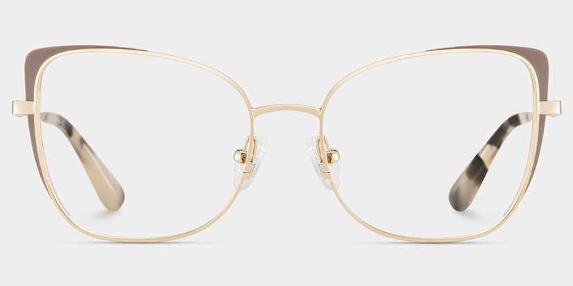 Tessa Cat eye Khaki Gold Glasses