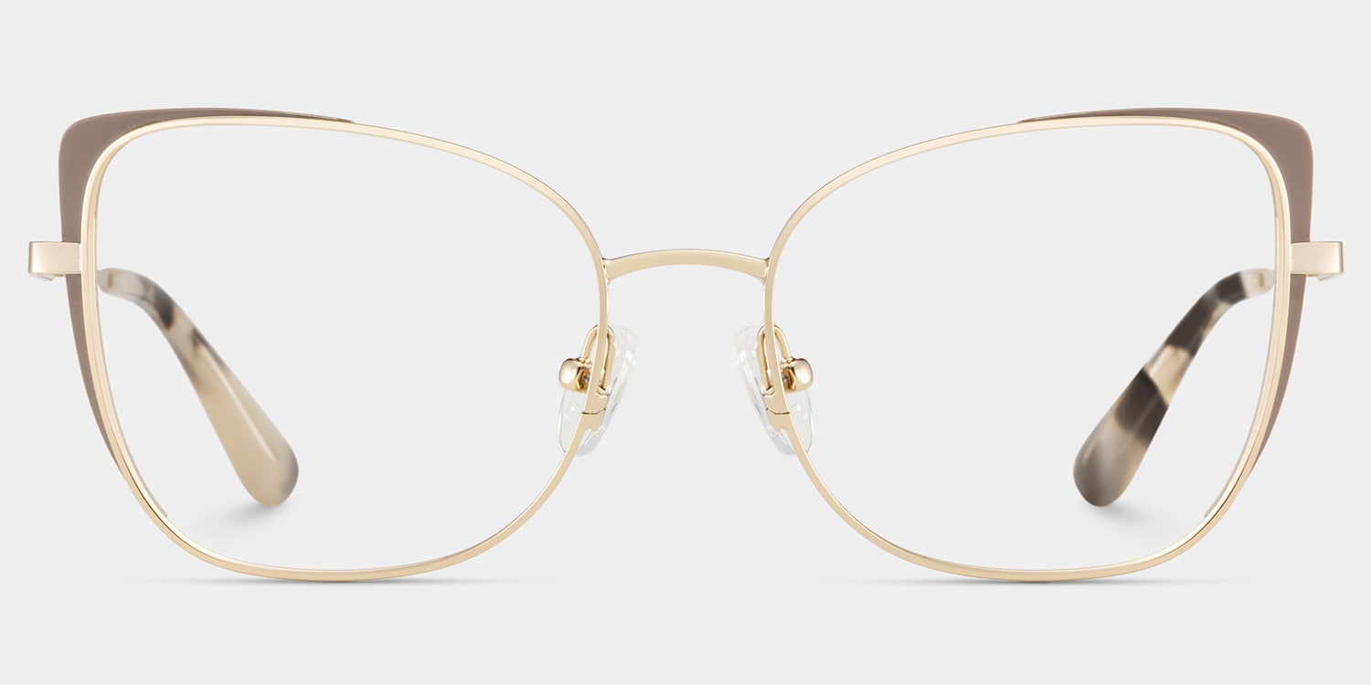 Tessa Cat eye Khaki Gold Glasses