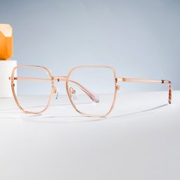 Fife Geometric Rose Gold Glasses0