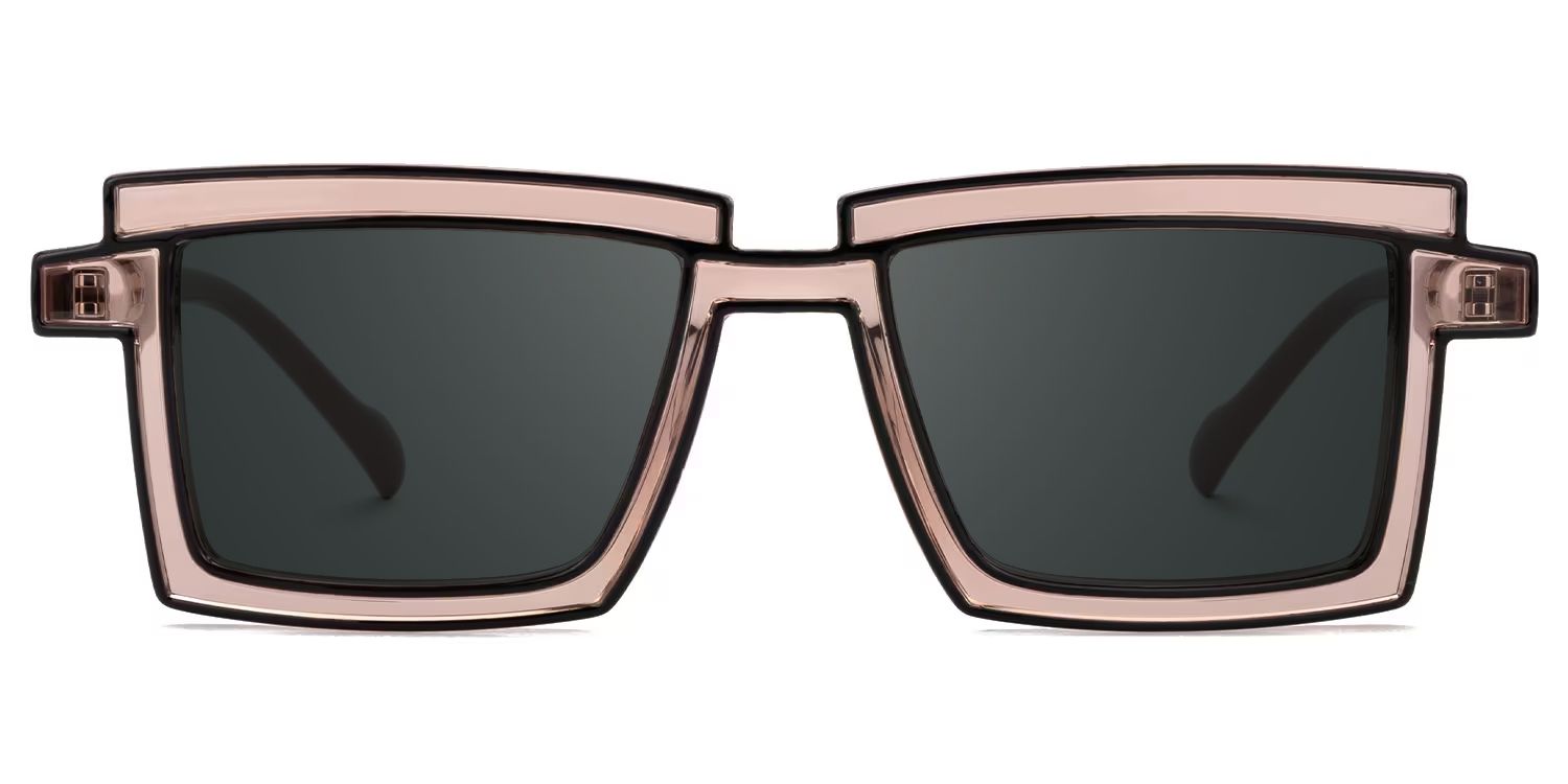 Zephyr Brown Rectangle Sunglasses, Cyberpunk Eyeglasses0