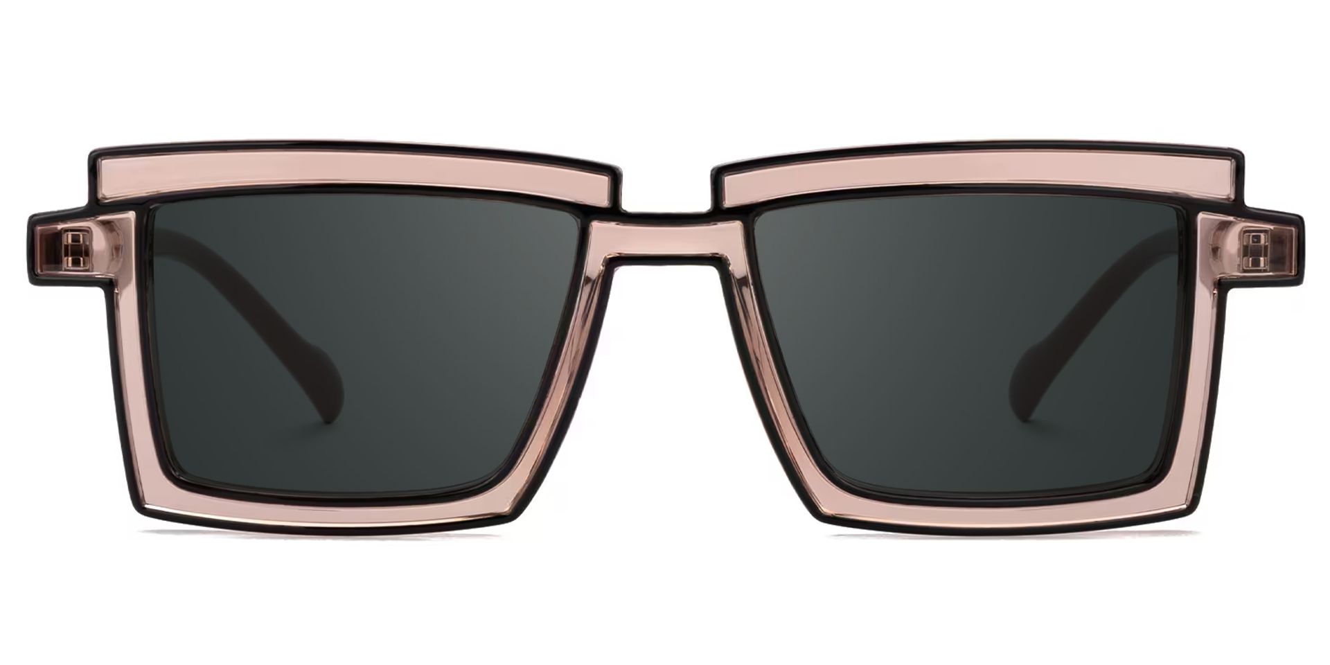 Zephyr Brown Rectangle Sunglasses, Cyberpunk Eyeglasses0