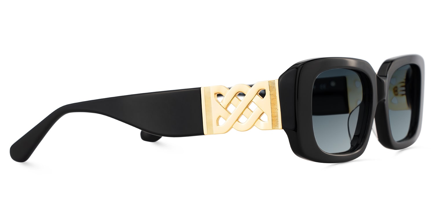 Jonas Rectangle Black Sunglasses3