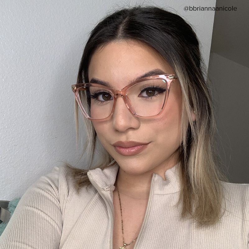 Hilary Butterfly Light Pink Transparent Eyeglasses9