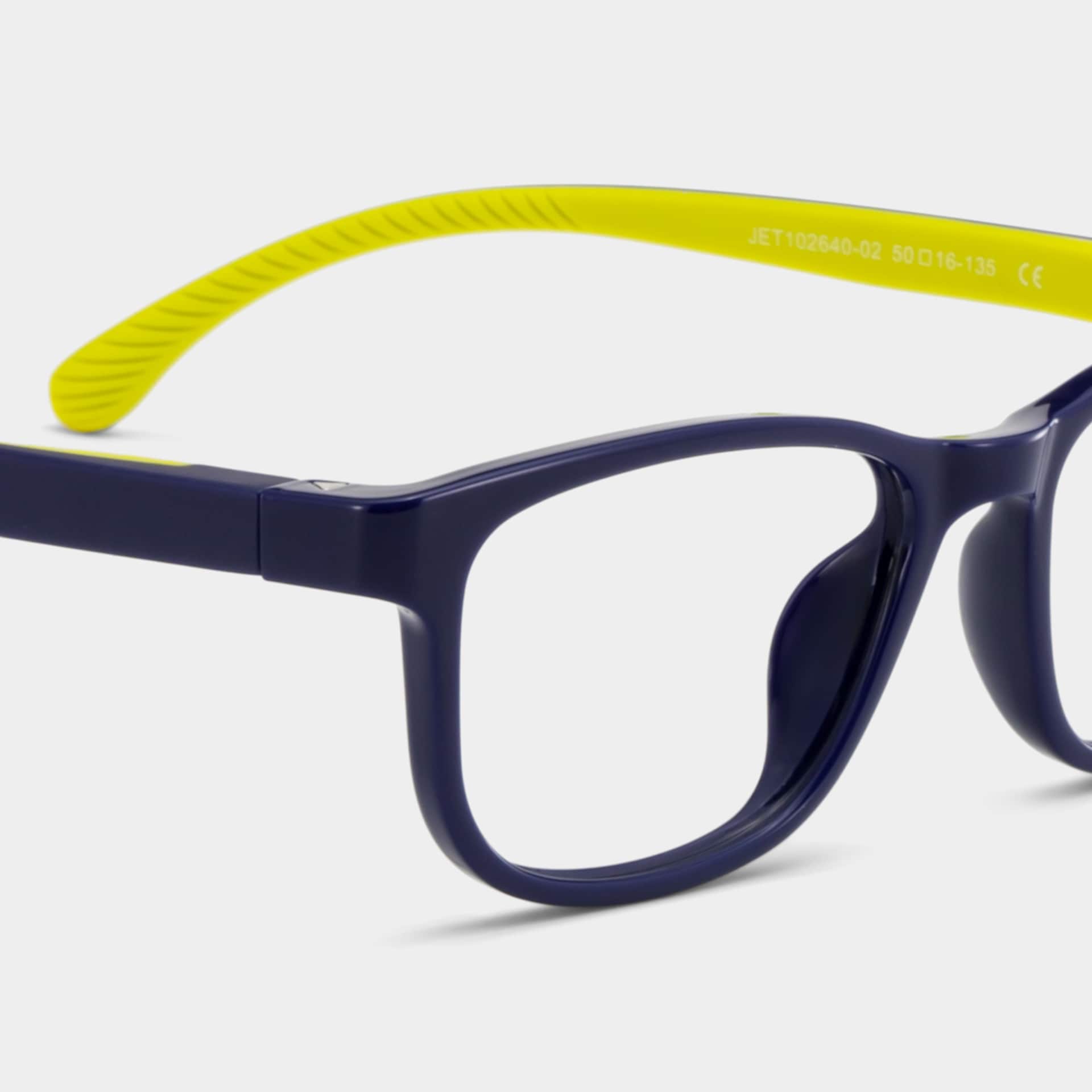 Robin Rectangle Black Yellow Frame Eyeglasses for Pre-tweens5