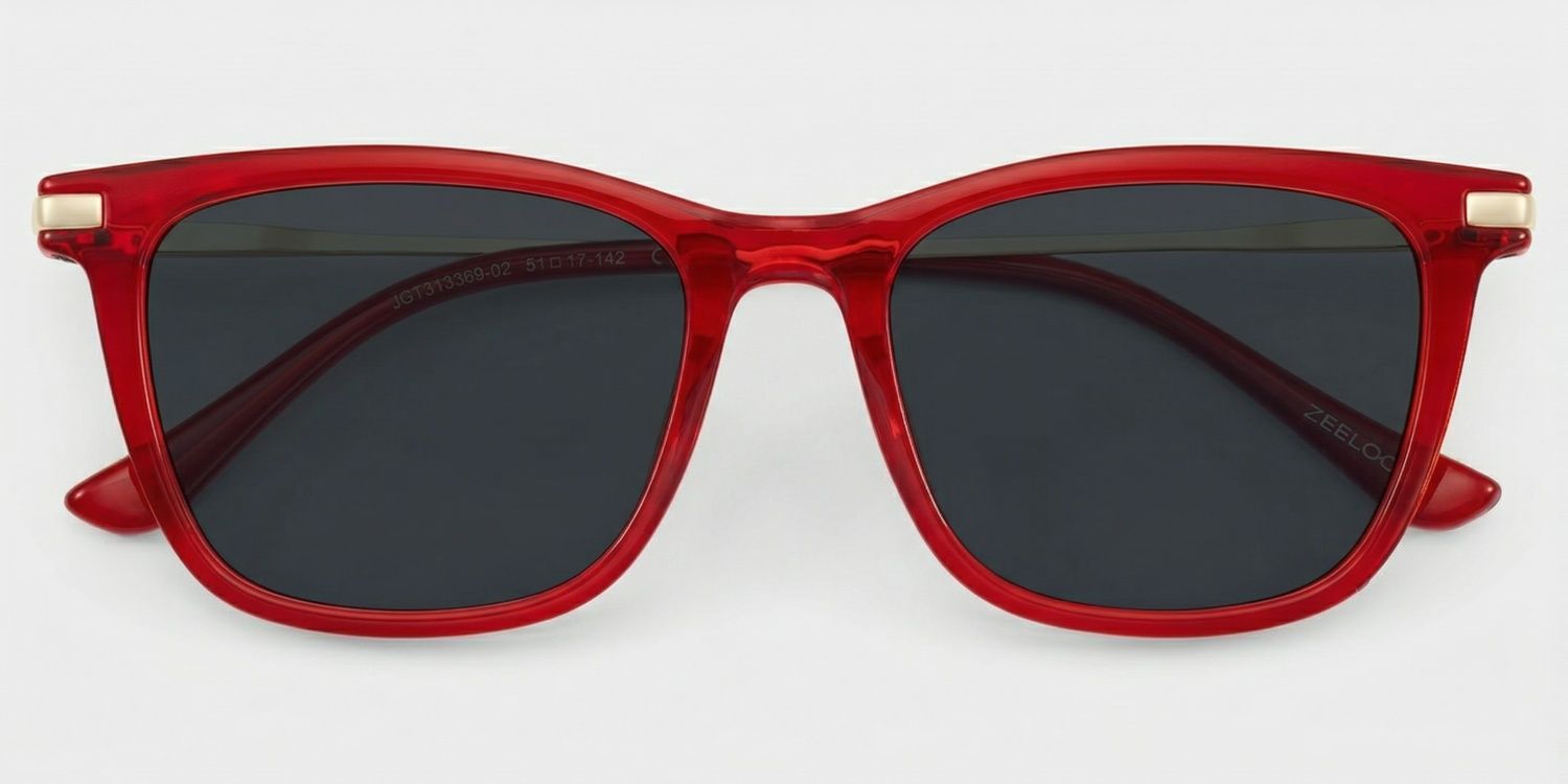 Selena Rectangle Transparent Red Glasses for Women | ZEELOOL1