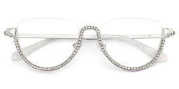 Sparkle Cateye Silver Glasses3