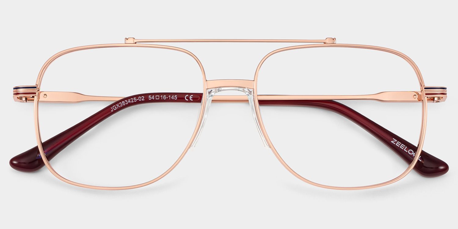 Poppy Gold Aviator Frame Glasses | Retro Athleisure2