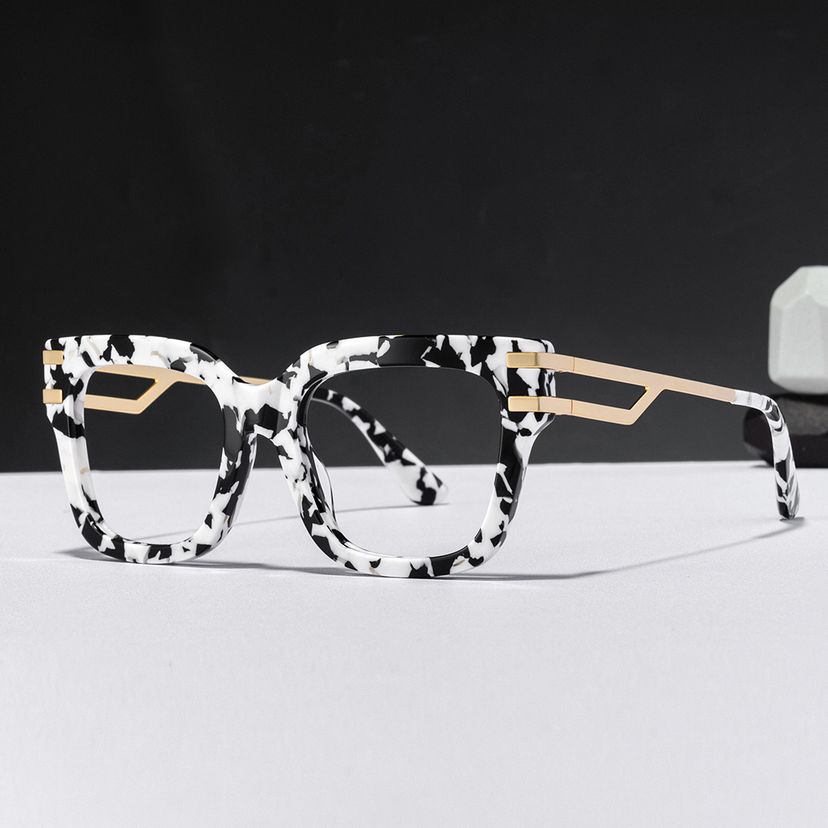 Lidia Square Cow Print Glasses