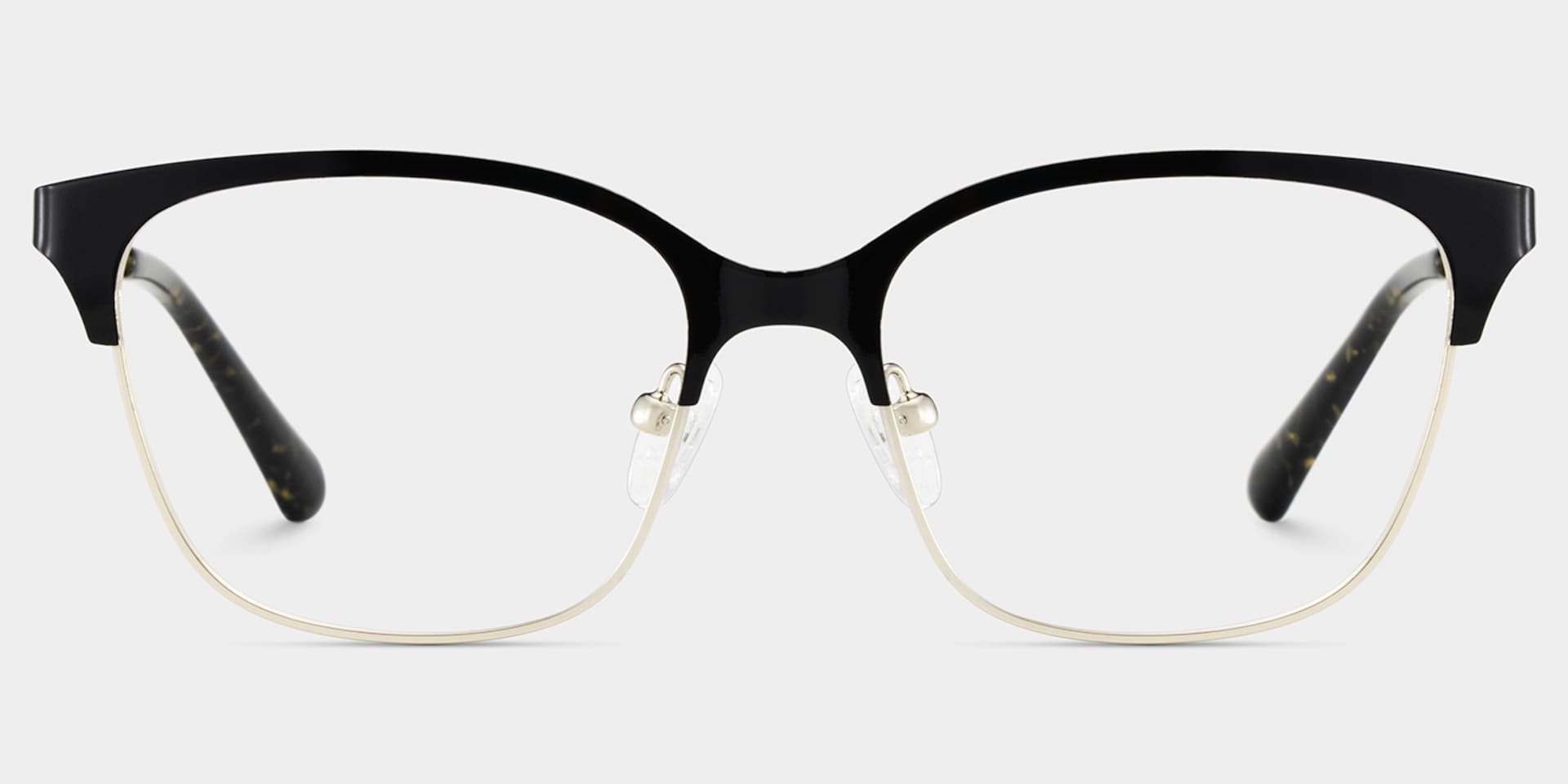 Vera Black Gold Frame Glasses with Browline Frame Online | ZEELOOL1