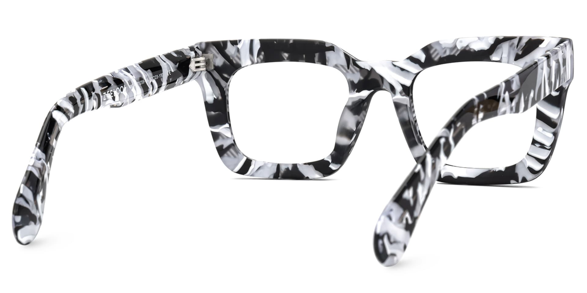 Thick Square Eyeglasses With Black Marble Color | Zeelool4