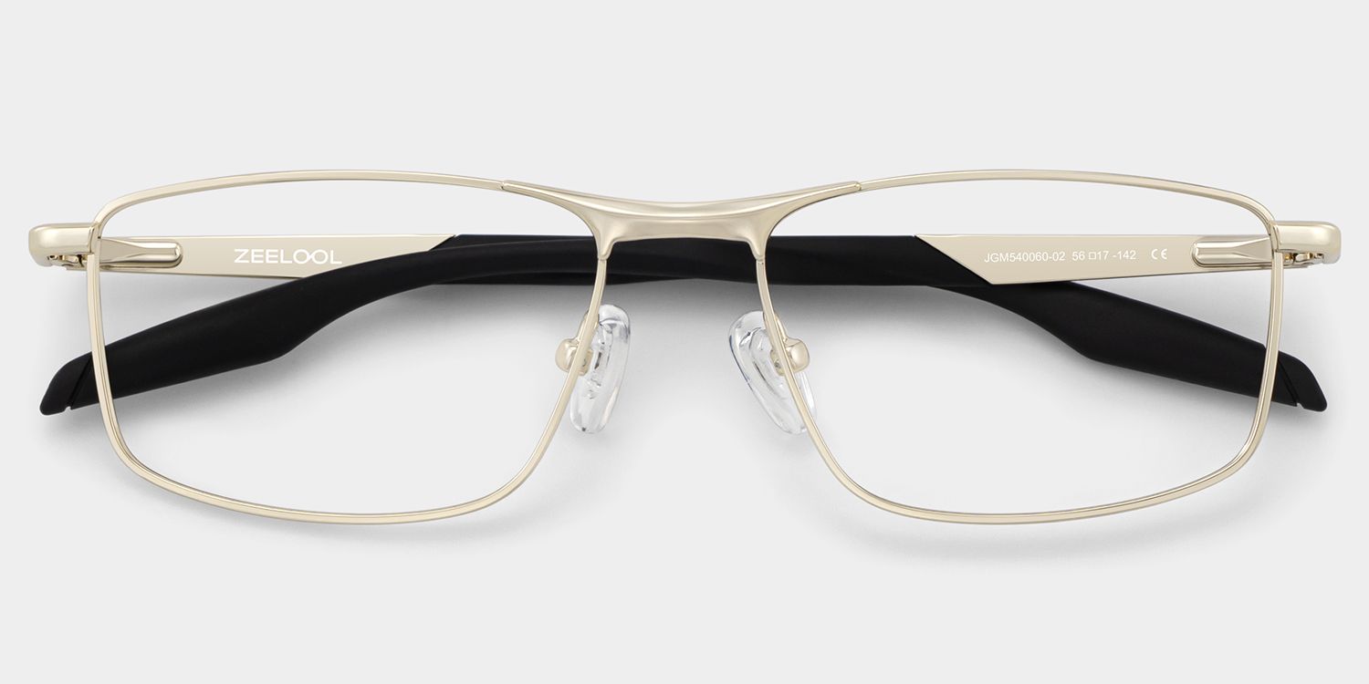 Scout Rectangle Gold Frame Glasses for Men | ZEELOOL2