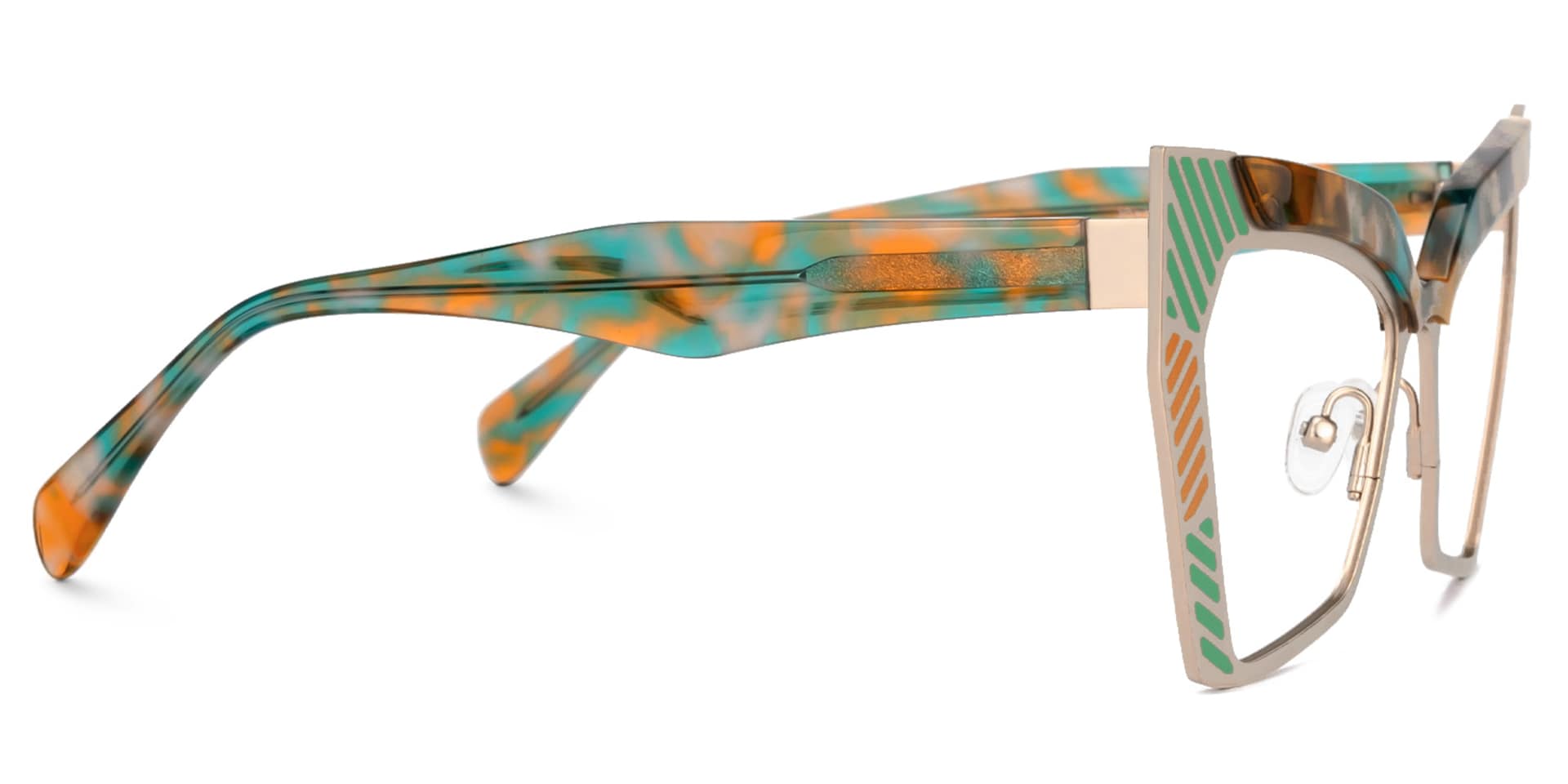 Chrishana Designer Eyeglasses in Butterfly Orange-Tortoise Frame2