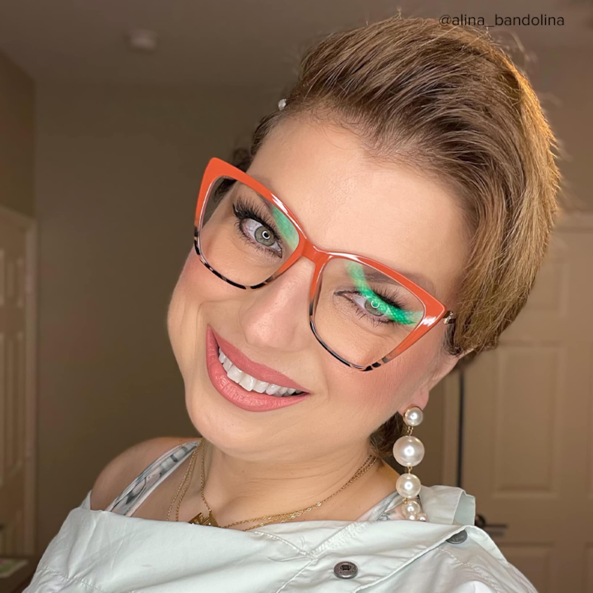 Awilda Cateye Orange Frame Glasses | Zeelool Optical7