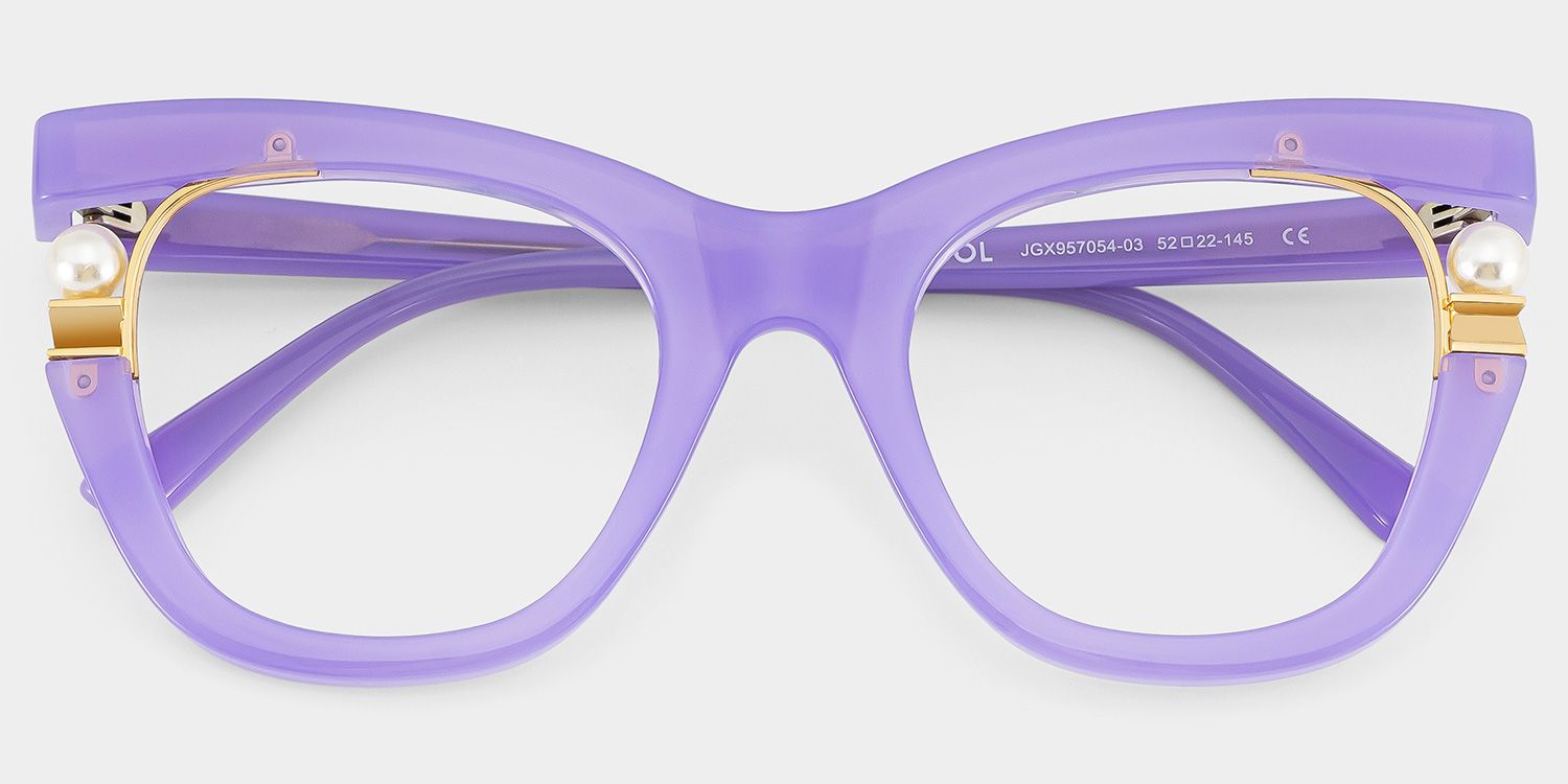Purple Frame Blue Light Blocking Glasses with Pearl3