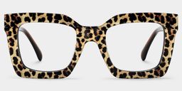 Megan Leopard print Square Glasses1