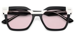 Pinette Black White Square Sunglasses1