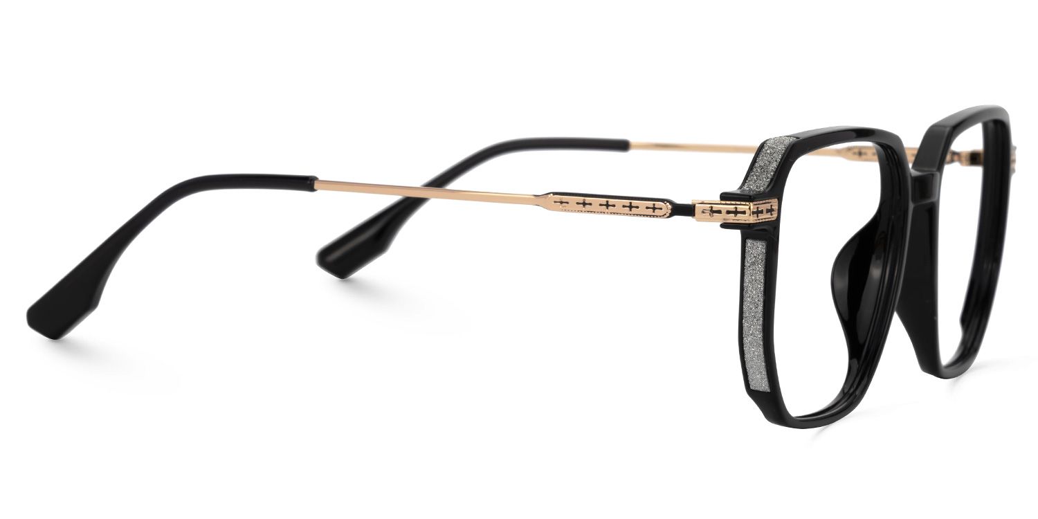 Nesbitt Mixed-Materials Geometric Black Frame Glasses | Zeelool
