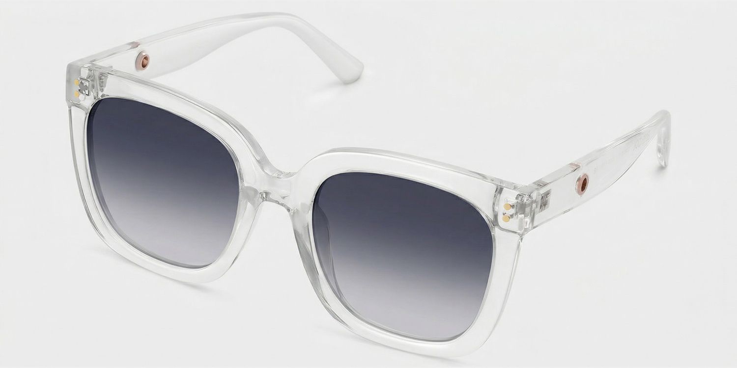Ebony Clear Square Polarized Sunglasses for Driving | ZEELOOL2