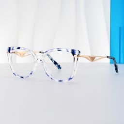Margret Blue Cat eye Glasses0