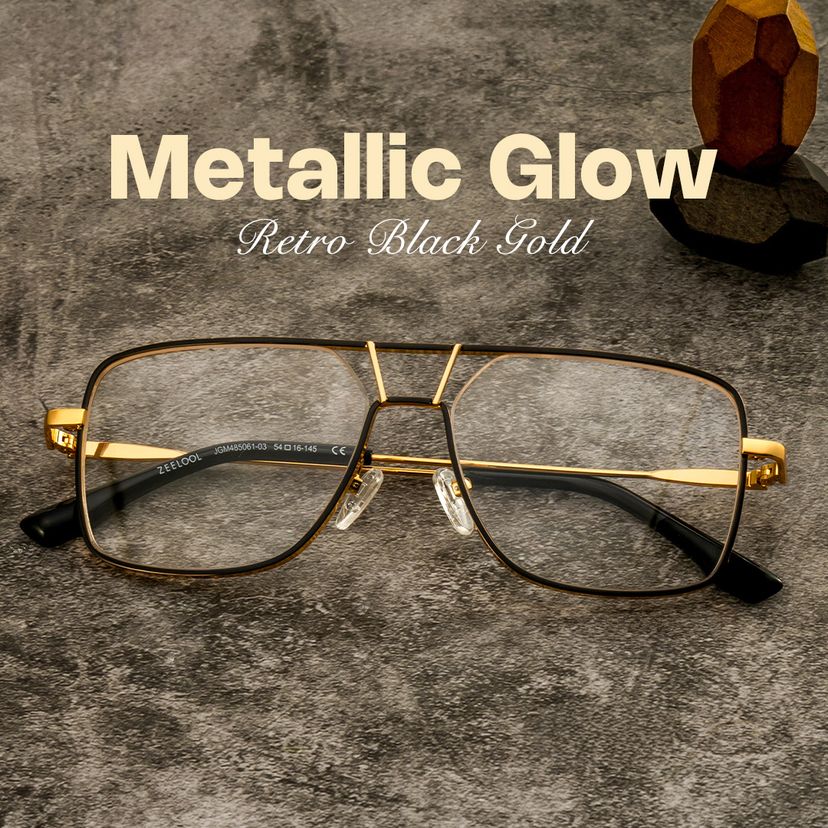 Bowdry Aviator Black Glasses