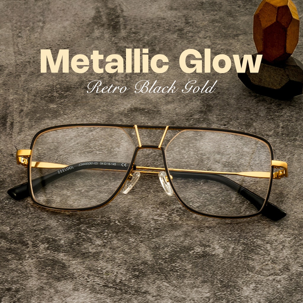 Bowdry Aviator Black Glasses