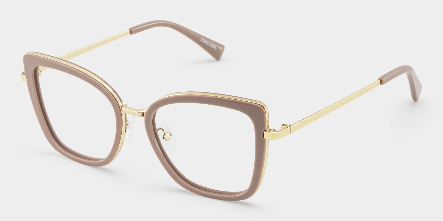 Leila Beige Frame Glasses with Butterfly Frame Online | ZEELOOL5
