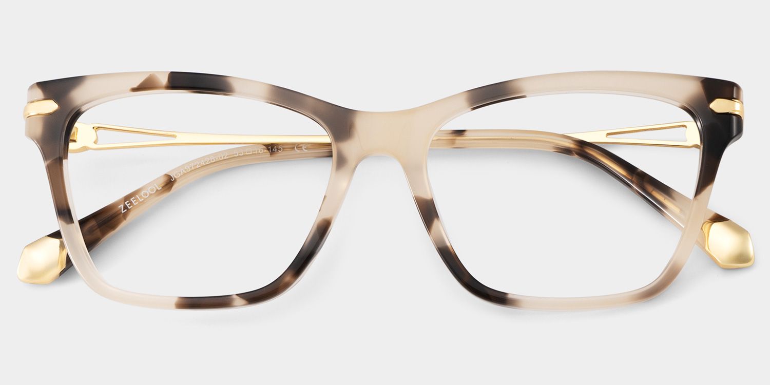 Cat eye Tortoise Eyeglasses- Amelia Mixed Frame Glasses5
